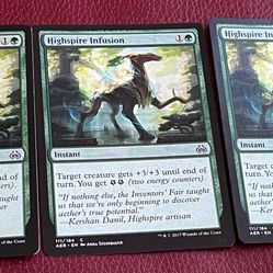Lot of 3 Highspire Infusion Aether Revolt 111 MTG