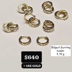 ✨GORGEOUS ✨ 18K GOLD BVL EARRINGS, BRAND NEW IN BOX 😍 