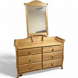 Natural Wood Dresser Nightstand Set