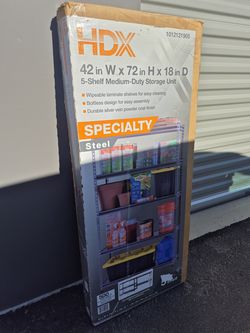 Brand new hdx metal shelving 72"x42"x18"
