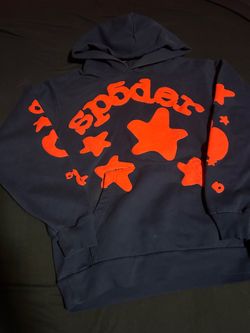 Navy blue and orange hoodie