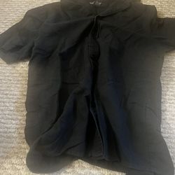 Women’s H&M Black Short-sleeved Button-up Blouse Size Large