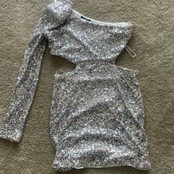 Sequins One Sleeve Dress