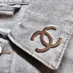 Silver YSL Pin Brooch 1.75”