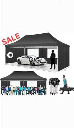10x20 Pop Up Canopy Tent with Removable Sidewalls, Window And Sand bags Easy Pop Up Outdoor Canopy
