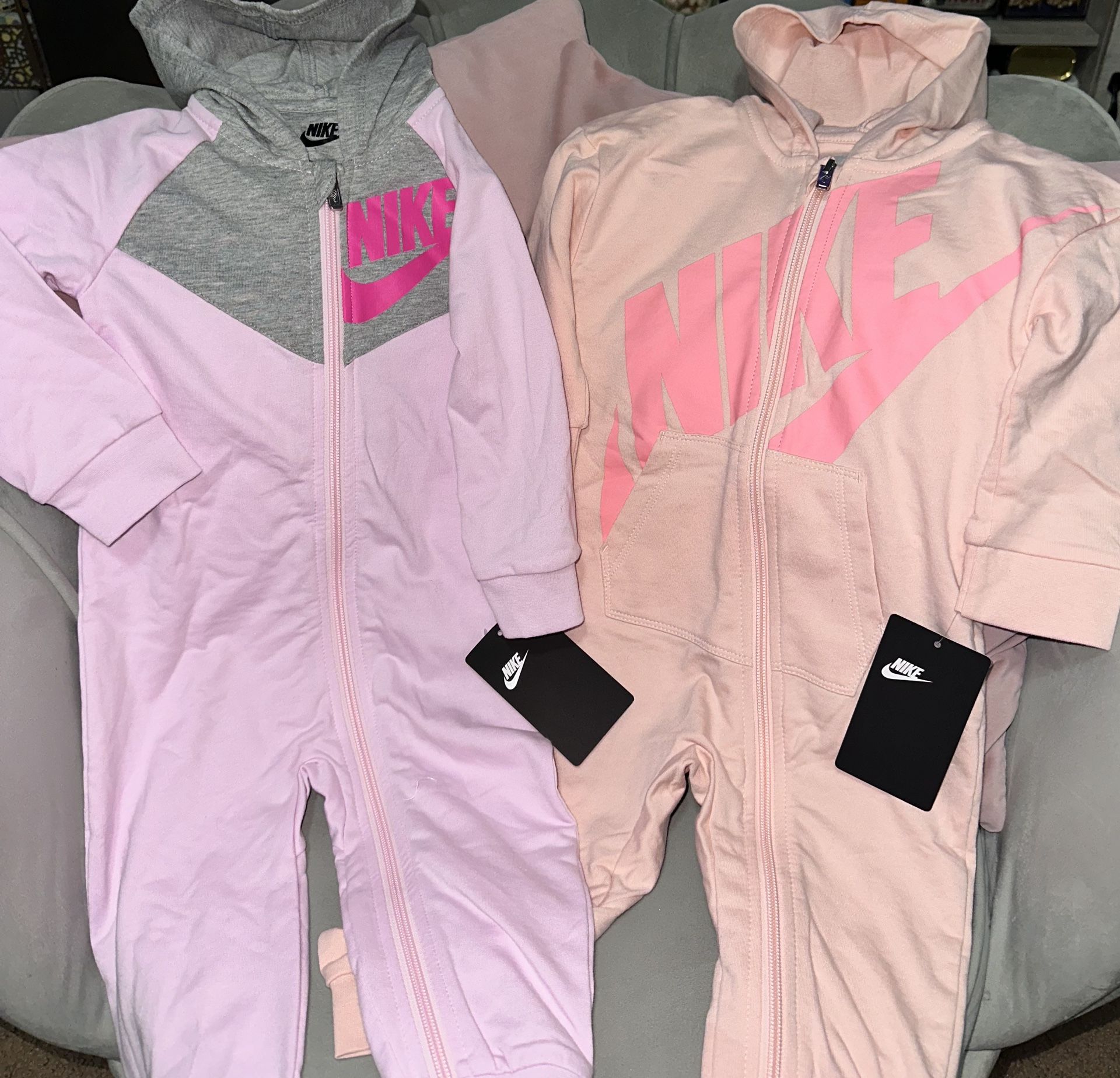 Nike Baby girl 18 Months Hooded Coverall 2 Pair Set