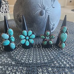 Turquoise Copper adjustable rings