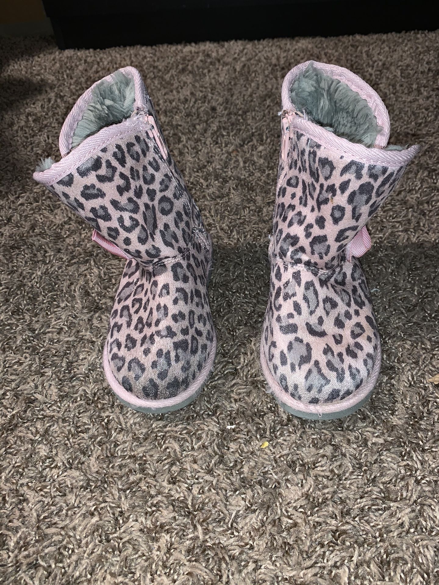 Pink Leopard Boots - size 10