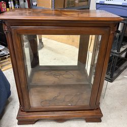 Curio Cabinet Lighted W Glass Shelves