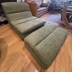 Lounger Accent Chair And Ottoman