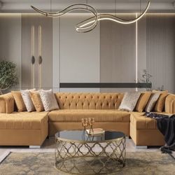 Mustard Double Chaise Sectional 