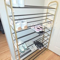 Gold Shoe Rack