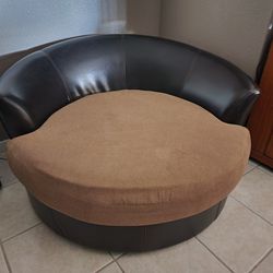 Leather Circle Chair 