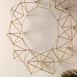 Geometric Decorative Wreath, Gold Door Wall Home Decor holiday