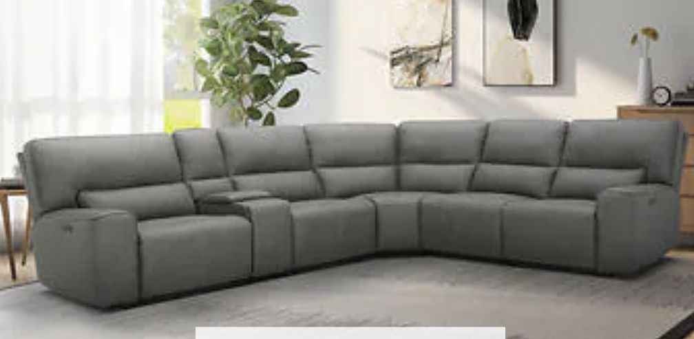 Sweeney 6-piece Fabric Power Reclining Sectional with Power Headrests