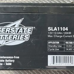 Interstate SLA1104 AGM 12 Volt 12.0 Ah/20 HR Battery