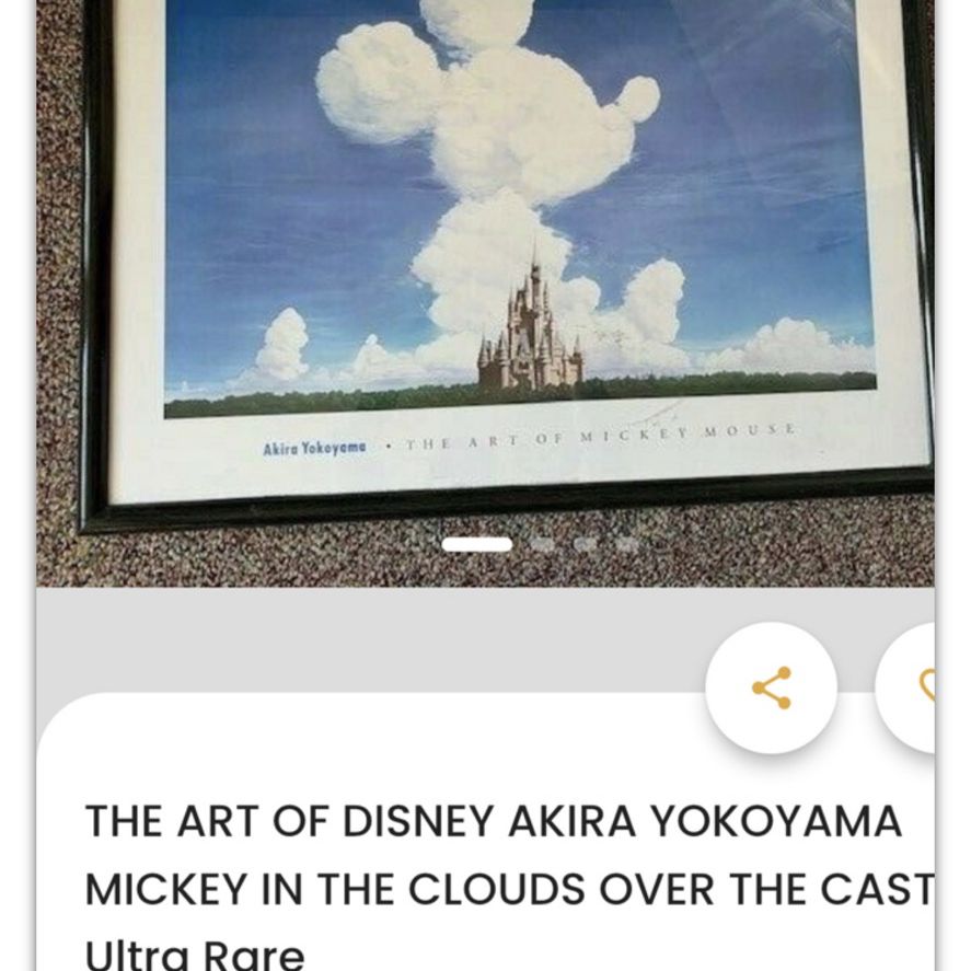 Rare Framed Lithograph, Mickey Mouse In The Clouds for Sale in Chino Hills,  CA - OfferUp