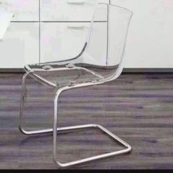 Tobias clear chrome plated chair - Barely Used - 