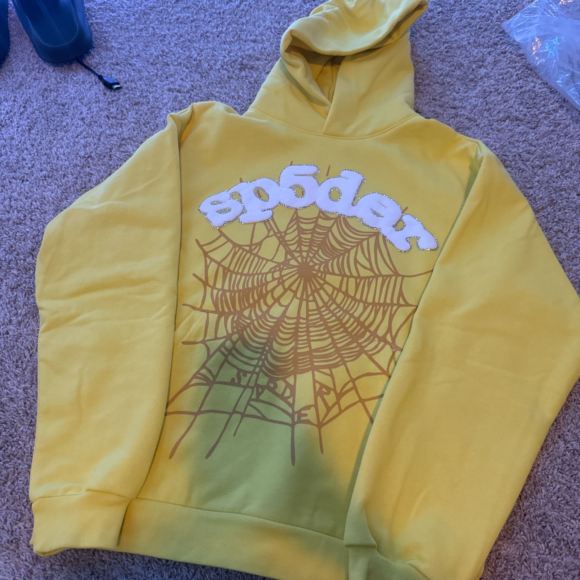 Yellow spider hoodie