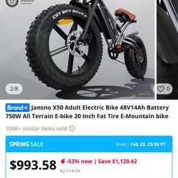  E-Bike -JANSNO X50 Fat Tire Electric Bike 