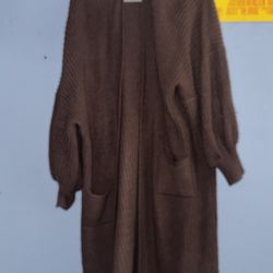 Size xl Mauve Knitted Long Cardigan