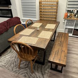 Dining Table with Chairs and Bench