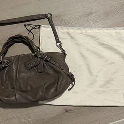 Coach Madison Flint Leather Pleated Patent Leather Juliette Satchel 