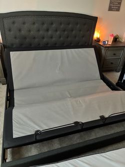 King Adjustable Bed Base + Tufted Frame | Mattress Firm