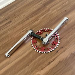 Redline Flight Bmx 3 Piece Cranks 180 Mm With Spindle Sprocket 