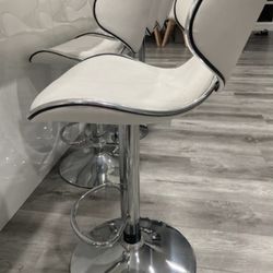New 2 White Bar Stools 