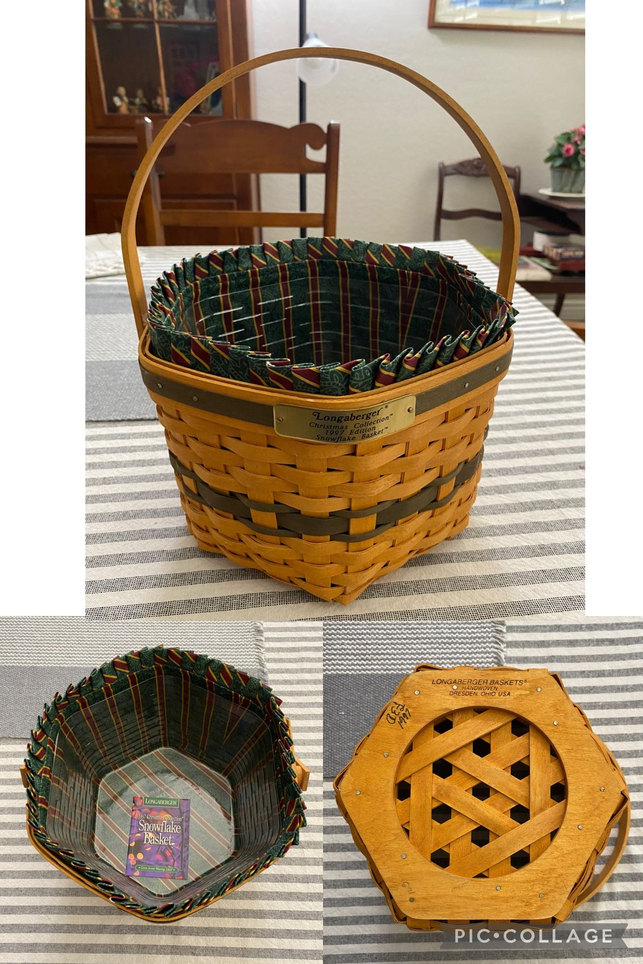 Longaberger 1997 Snowflake Basket