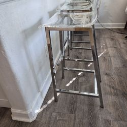Modern Acrylic & Chrome Bar Stools