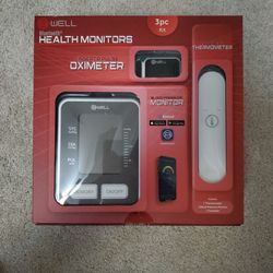 Health Monitors Thermometer Oximeter Blood Pressure Monitor 3 Pieces Set