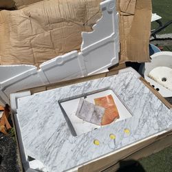 Pure Marble Top Vanity (37”W x 22”H)