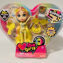 Vibe Girls Sophia -Happy Vibe Doll w/50 Stickers and Happy Vibe Diary- NEW!