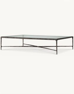 THADDEUS GLASS RECTANGULAR COFFEE TABLE