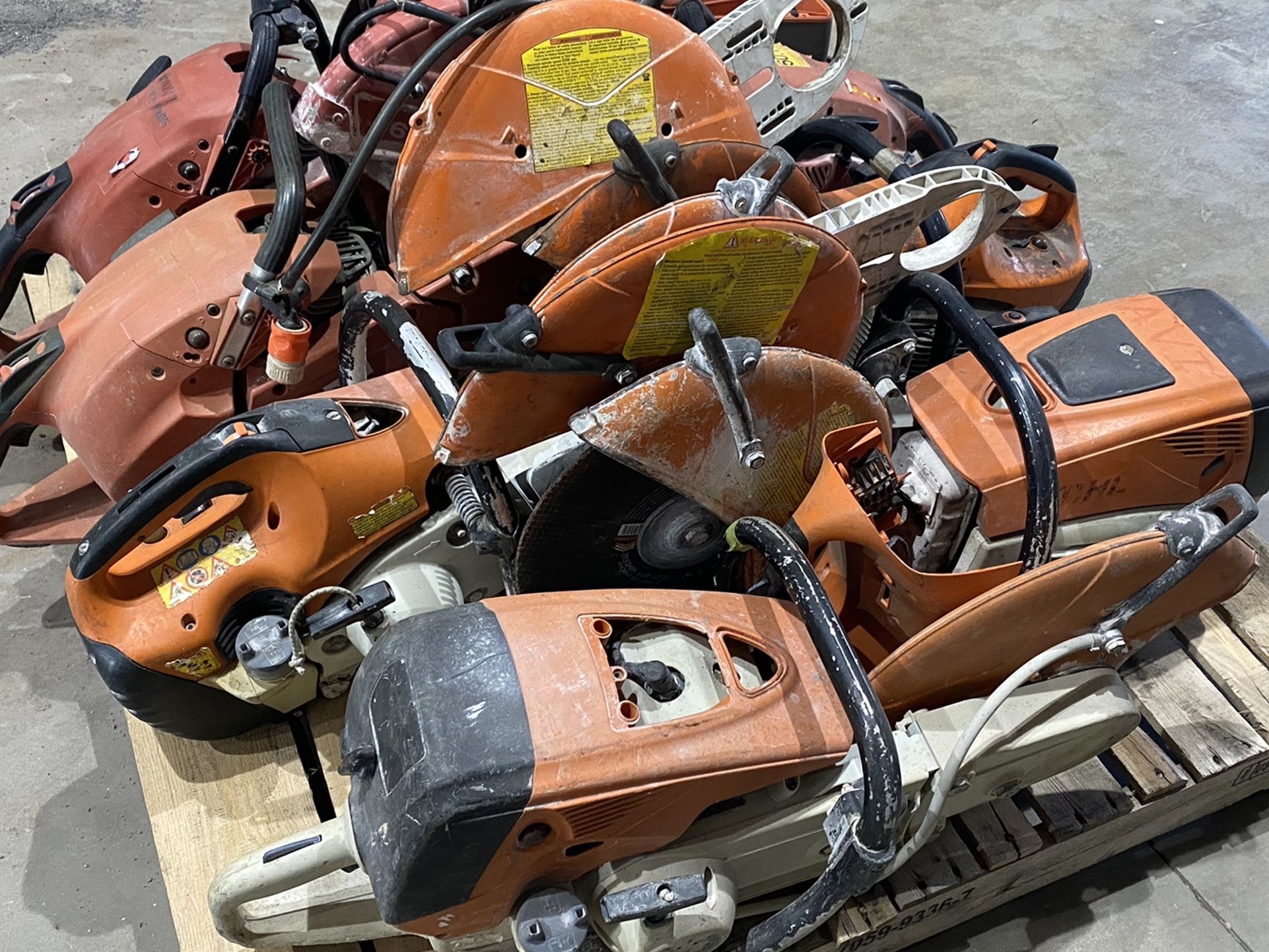 Pallet Of (8) Stihl Hilti Husqvarna Concrete Saws As-Is