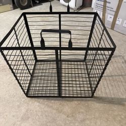 ✨Black Metal Storage Basket w/ Handles – 19”x16”x16”