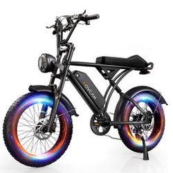 Movcan Series Adult 20" x4 Fat Tire Electric Bike, 1000W/1500W/2000W Peak Motor, 48V/52V Removable Hidden Battery, 7-Speed, Dual Hydraulic Brakes, Sus