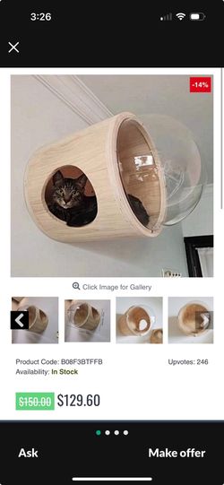 Wall Mounted Wooden Cat Bed 