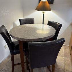 Granite Height Top Four Chair Table