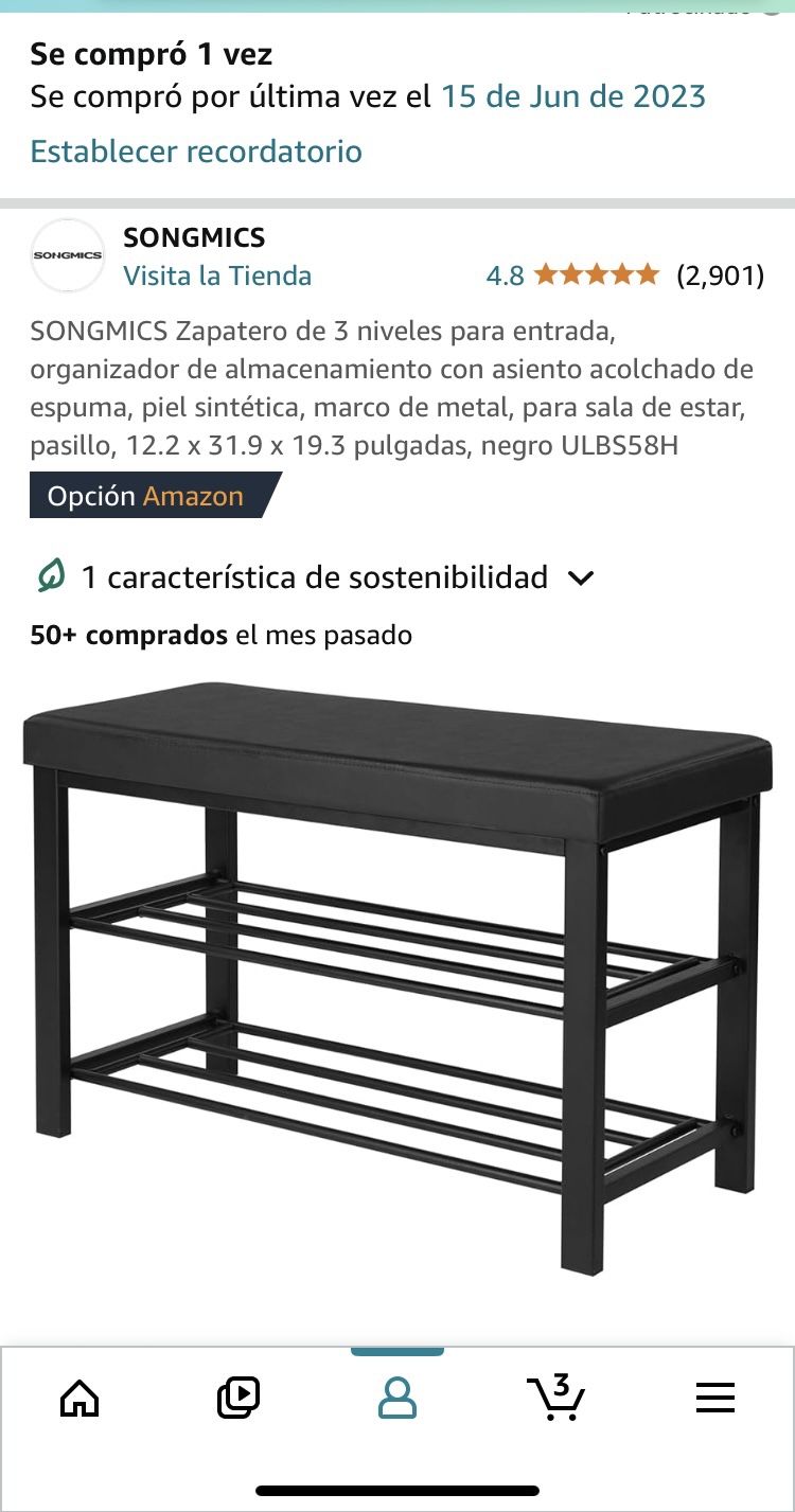 3-tier shoe rack for entryway