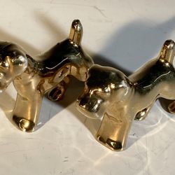 Vintage Miniature Scottish Terrier Dog Golden-Colored Figurines MAde in Japan