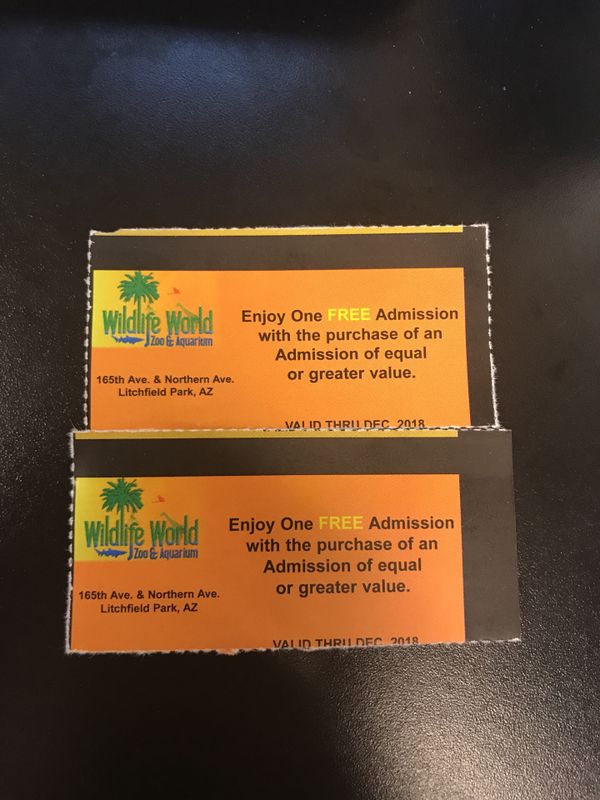 Wildlife world zoo coupon for Sale in Phoenix, AZ OfferUp