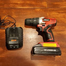 Hypertough 18v Lithium Ion Drill W/ Charger $25