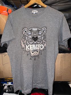 Kenzo Paris Men’s Grey Tiger Tshirt Size Men’s Medium Front Graphic Designer Tee