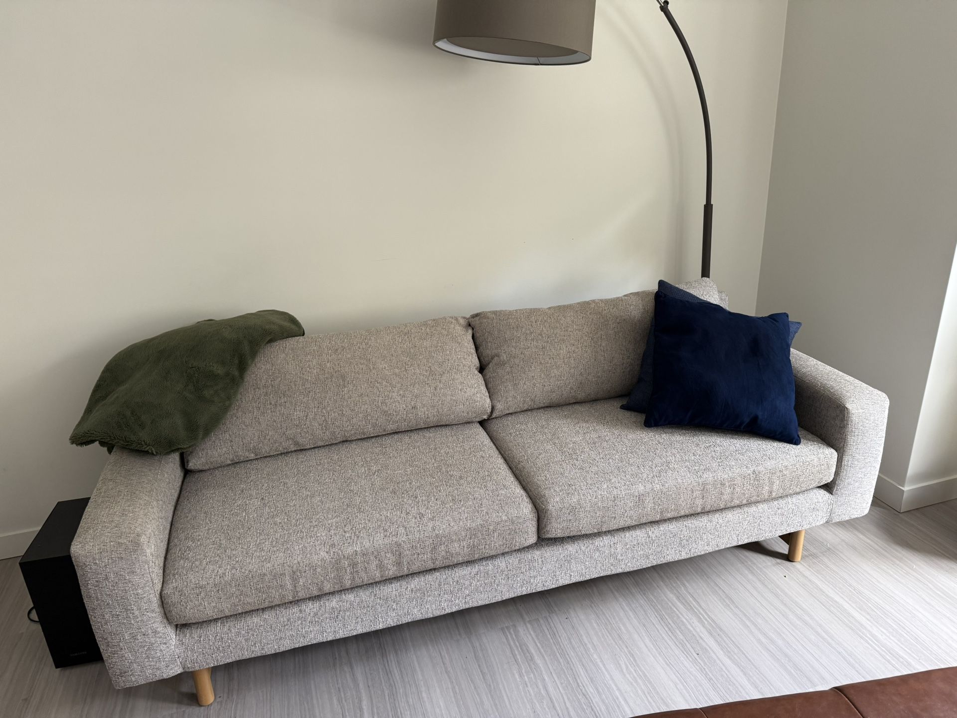 West Elm 82” Grey Couch