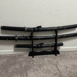 Japanese Katana Blades Decoration Set