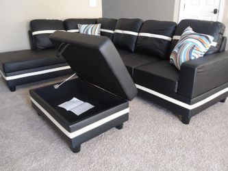 Sectional and ottoman