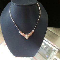 Pendant Chain 14K 9.6G 1.5 Karat Natural Diamonds 